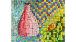 Рисунок Даша Г., 8 лет, на тему: "Волшебные линии В.Вазерели"